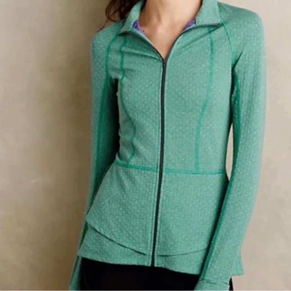 Anthropologie Pure and Good Swiss Dot Peplum Jacket NWOT